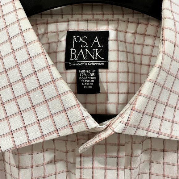 Jos A. Bank Traveler's Collection Spread Collar Tailored Fit Dress Shirt - Picture 2 of 4